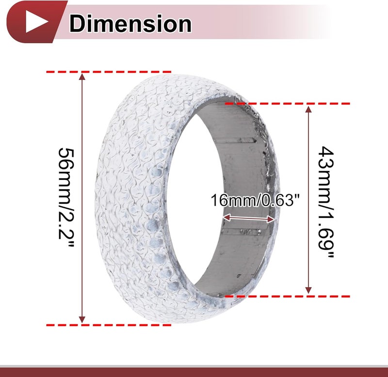 REPAIROCK ID 43mm Exhaust Manifold Gasket Prevent Leak Noise Exhaust Donut Gasket Muffler Ring Exhaust Flange Gasket for Car SUV Truck RV Graphite - Image 4